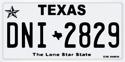 TX license plate DNI2829