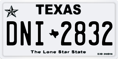 TX license plate DNI2832