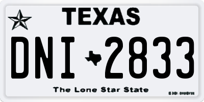 TX license plate DNI2833
