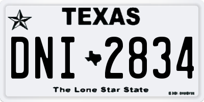 TX license plate DNI2834
