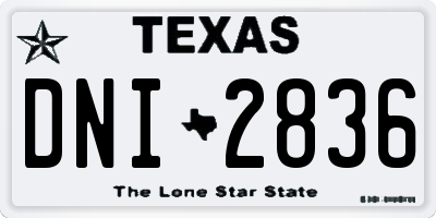 TX license plate DNI2836