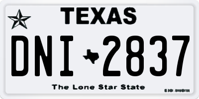 TX license plate DNI2837