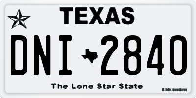 TX license plate DNI2840
