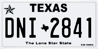 TX license plate DNI2841