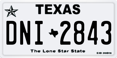 TX license plate DNI2843