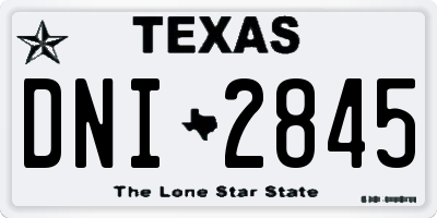 TX license plate DNI2845