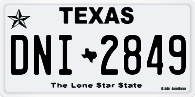 TX license plate DNI2849