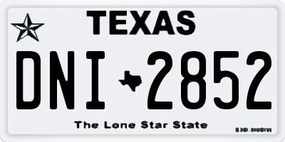 TX license plate DNI2852