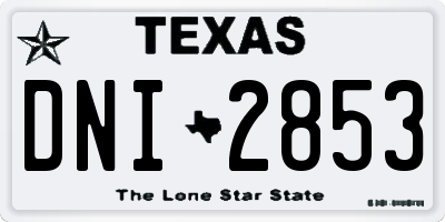 TX license plate DNI2853