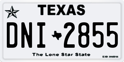TX license plate DNI2855
