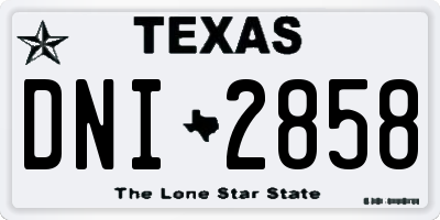 TX license plate DNI2858