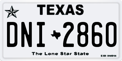TX license plate DNI2860