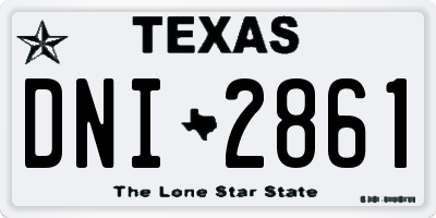 TX license plate DNI2861
