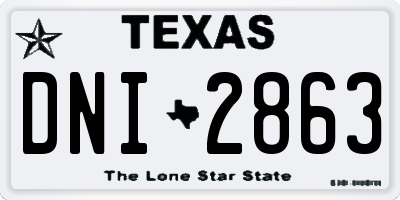 TX license plate DNI2863