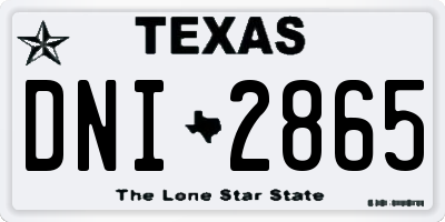 TX license plate DNI2865