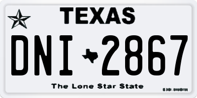 TX license plate DNI2867