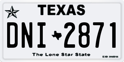 TX license plate DNI2871