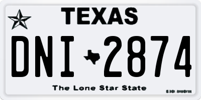 TX license plate DNI2874