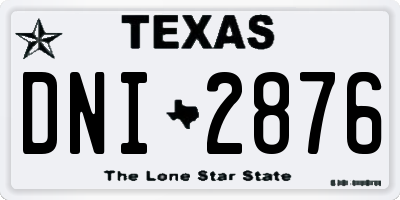 TX license plate DNI2876