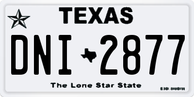 TX license plate DNI2877