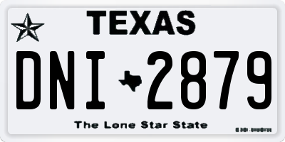 TX license plate DNI2879