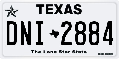 TX license plate DNI2884