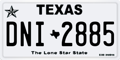 TX license plate DNI2885