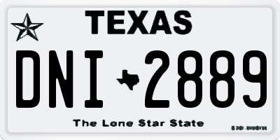 TX license plate DNI2889