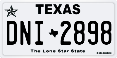 TX license plate DNI2898