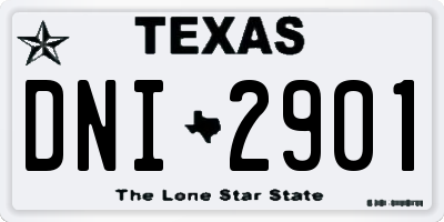 TX license plate DNI2901