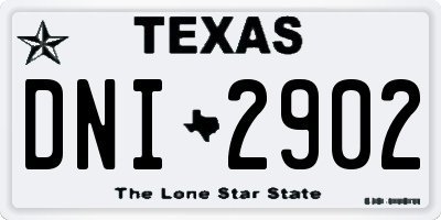 TX license plate DNI2902