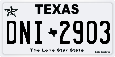 TX license plate DNI2903