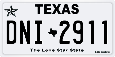TX license plate DNI2911