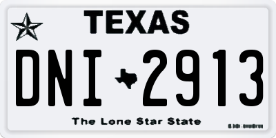 TX license plate DNI2913