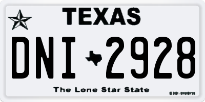 TX license plate DNI2928