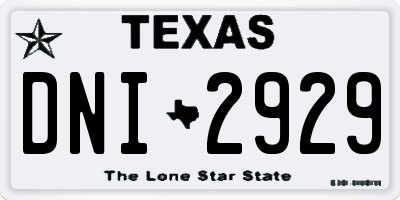 TX license plate DNI2929