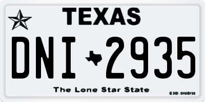 TX license plate DNI2935