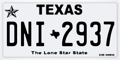 TX license plate DNI2937