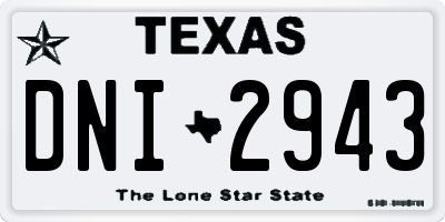 TX license plate DNI2943