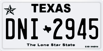 TX license plate DNI2945