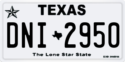 TX license plate DNI2950