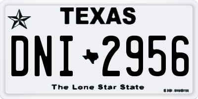 TX license plate DNI2956