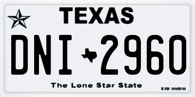 TX license plate DNI2960