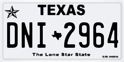 TX license plate DNI2964