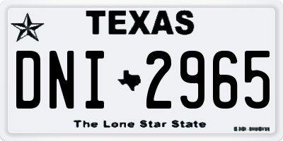 TX license plate DNI2965