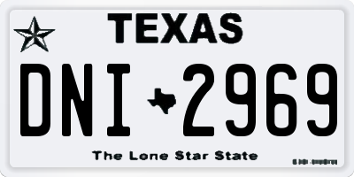TX license plate DNI2969