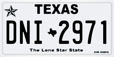 TX license plate DNI2971