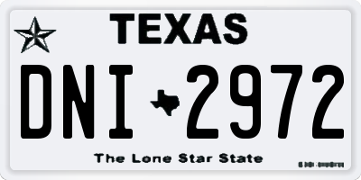 TX license plate DNI2972