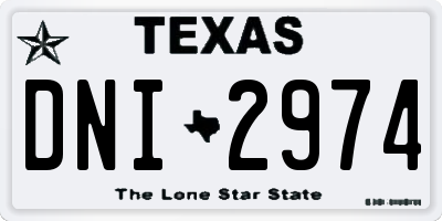 TX license plate DNI2974