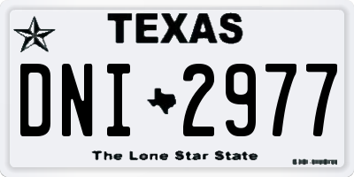 TX license plate DNI2977